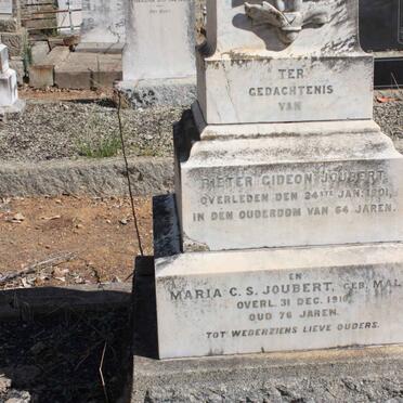 JOUBERT Pieter Gideon -1901 &amp; Maria C.S. MALAN -1918