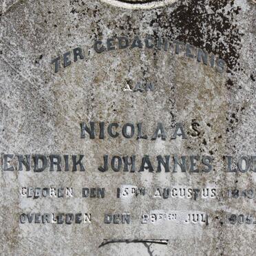 LOUW Nicolaas Hendrik Johannes 1849-1905