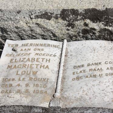 LOUW Jacobus C. 1862-1951 &amp; H. ROSSOUW 1863-1922 :: LOUW Elizabeth Magrietha nee LE ROUX 1870-1954 