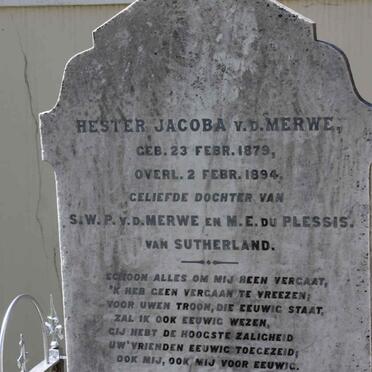 MERWE Hester Jacoba, van der 1879-1894