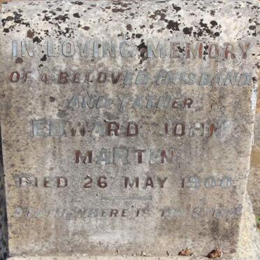 MARTEN Edward John -1900