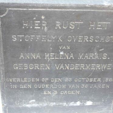 MARAIS Anna Helena nee VANDERMERWE -1860