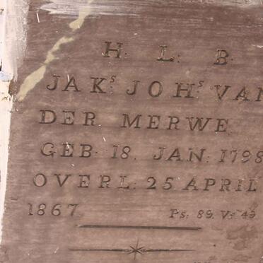 MERWE Jakobus Johannes, van der 1798-1867