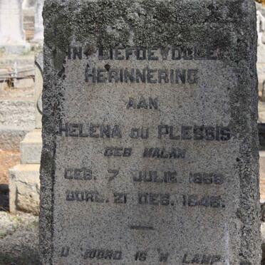 PLESSIS Helena, du nee MALAN 1858-1945