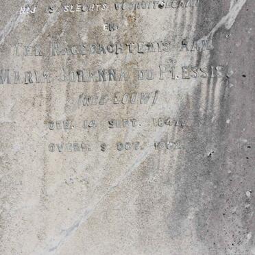 PLESSIS Maria Johanna, du nee LOUW 1847-1902