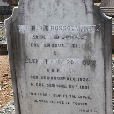 ROSSOUW Jan Hendrik 1832-1875 &amp; Helena Maria HUGO 1835-1891
