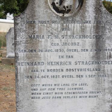 STRACKHOLDER Reinhard Heinrich 1827-1894 &amp; Maria F.M. JACOBZ 1830-1890