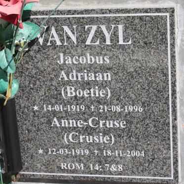 ZYL Jacobus Adriaan, van 1919-1996 &amp; Anna-Cruse 1919-2004