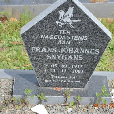 SNYGANS Frans Johannes 1925-2003