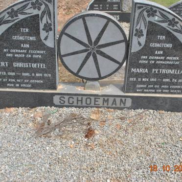 SCHOEMAN Gert Christoffel 1908-1970 &amp; Maria Petronella M. 1910-2001