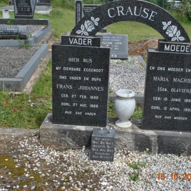 CRAUSE Frans Johannes 1890-1969 &amp; Maria Magrieta OLIVIER 1899-1982