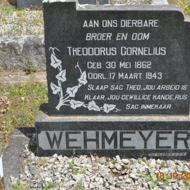 WEHMEYER Theodorus Cornelius 1862-1943