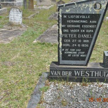 WESTHUIZEN Pieter Daniel, van der 1881-1936