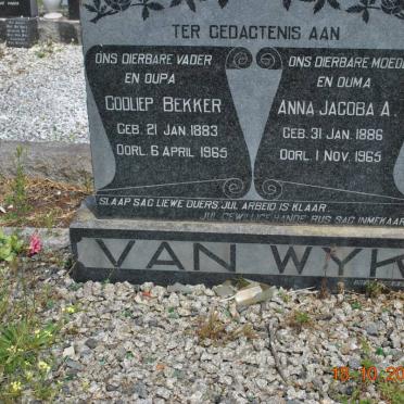 WYK Godlieb Bekker, van 1883-1965 &amp; Anna Jacoba A. 1886-1965
