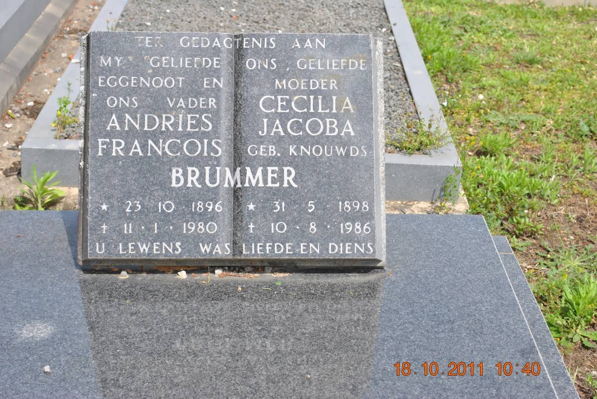 BRÜMMER Andries Francois 1896-1980 &amp; Cecilia Jacoba KNOUWDS 1898-1986