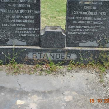 STANDER Jonathan Johannes 1889-1936 &amp; Maria Elizabeth BARNARD 1894-1982