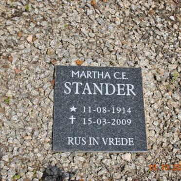 STANDER Martha C.E. 1914-2009
