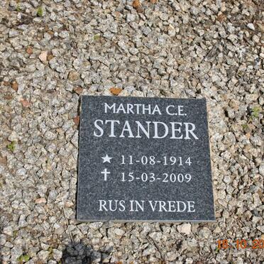 STANDER Martha C.E. 1914-2009