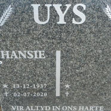 UYS Hansie 1937-2020