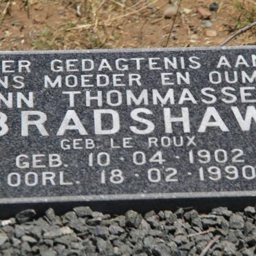 BRADSHAW Ann Thommassen nee LE ROUX 1902-1990