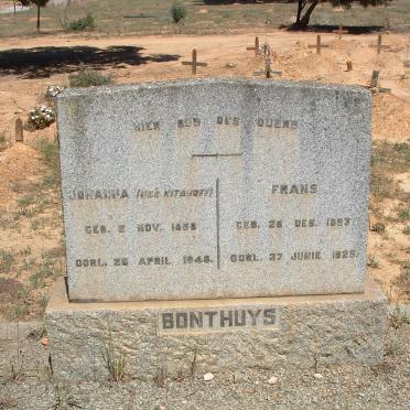 BONTHUYS Frans 1853-1925 &amp; Johanna KITSHOFF 1858-1948