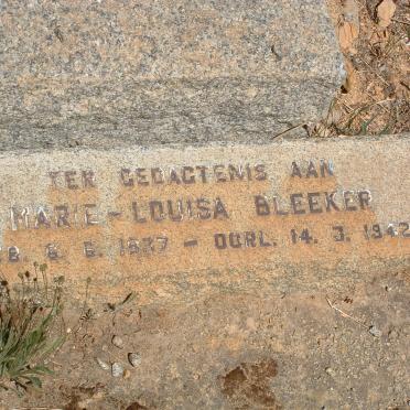 BLEEKER Marie-Louisa 1937-1942