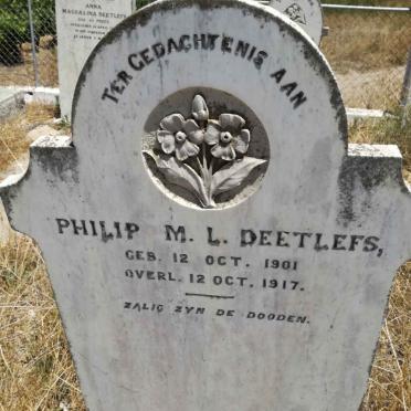 DEETLEFS Philip M.L. 1901-1917