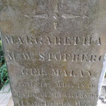 STOFBERG Margaretha M.W. nee MALAN 18?6-1895