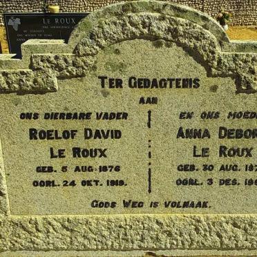 ROUX Roelof David, le 1876-1919 &amp; Anna Debora 1874-1959