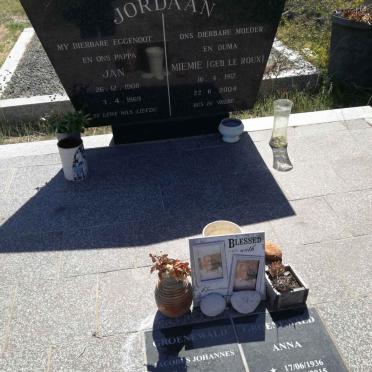 JORDAAN Jan 1908-1969 &amp; Miemie LE ROUX 1912-2004 :: GROENEWALD Jacobus Johannes 1934-2019 &amp; Anna 1936-2015
