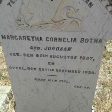 BOTHA Margaretha Cornelia nee JORDAAN 1857-1920