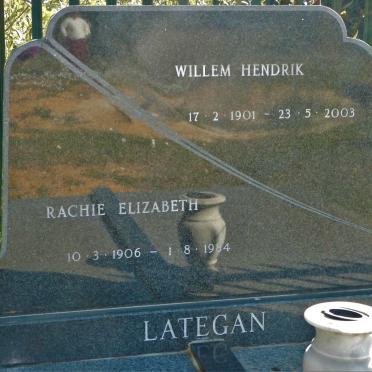 LATEGAN Willem Hendrik 1901-2003 &amp; Rachie Elizabeth 1906-1984