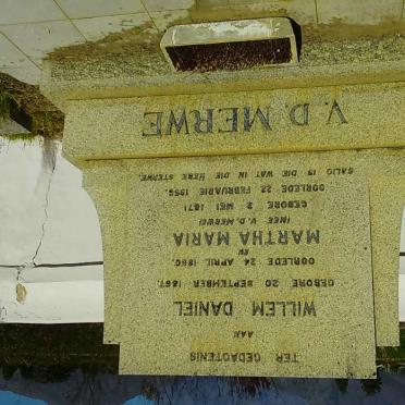 MERWE Willem Daniel, van der 1867-1950 &amp; Martha Maria VAN DER MERWE 1871-1956