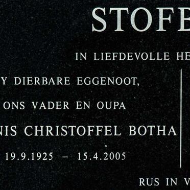 STOFBERG Theunis Christoffel Botha 1925-2005