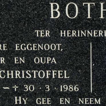 BOTHA Hendrik Christoffel 1930-1986 &amp; Lucille 1934-2012