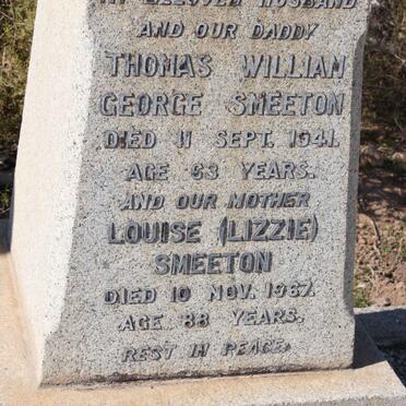SMEETON Thomas William George -1941 &amp; Louise -1967