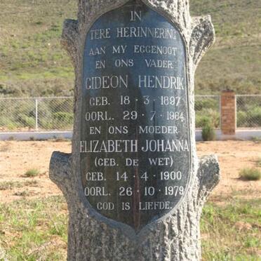 MALHERBE Gideon Hendrik 1897-1964 &amp; Elizabeth Johanna DE WET 1900-1979