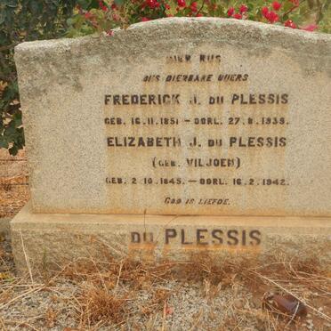 PLESSIS Frederik J., du 1851-1939 &amp; Elizabeth J. VILJOEN 1845-1942