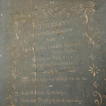 MERWE Anna Susanna, van der nee MOLLER 1768-1857