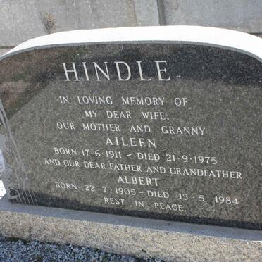 HINDLE Albert 1905-1984 &amp; Aileen 1911-1975