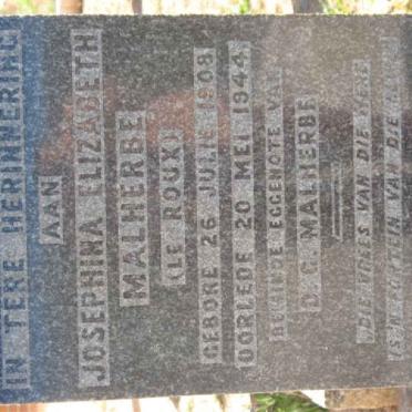 MALHERBE Josephina Elizabeth nee LE ROUX 1908-1944