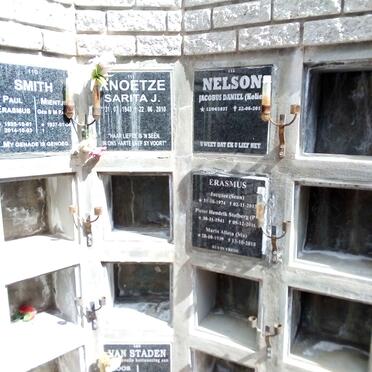 KNOETZE Sarita J. 1943-2010 :: NELSON Jacobus Daniel 1937-201? :: ERASMUS Jacques 1974-2013 :: ERASMUS Maria Aletta 1939-2018