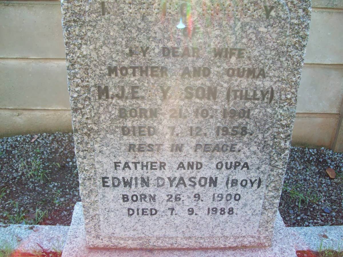 DYASON Edwin 1900-1988 & M.J.E. 1901-1958