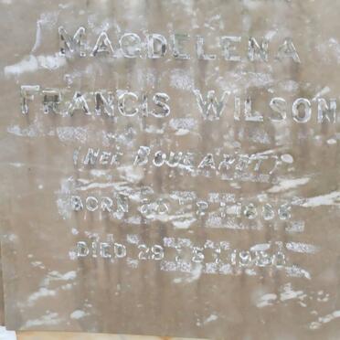 WILSON Magdelena Francis nee BOUGARDT 1888-1938