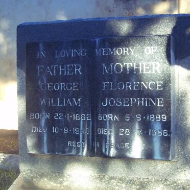 ? George William 1882-1946 &amp; Florence Josephine 1889-1966