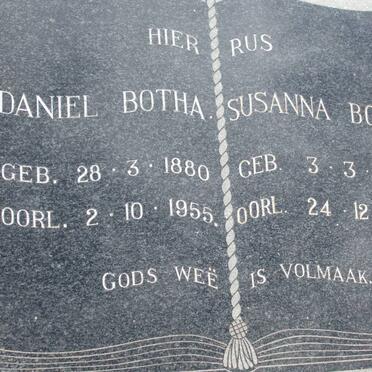 BOTHA Daniel 1880-1955 &amp; Susanna 1899-1983
