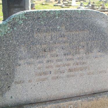 BOTHA Pieter B. 1883-1941 &amp; Sarah BERNING 1889-1958