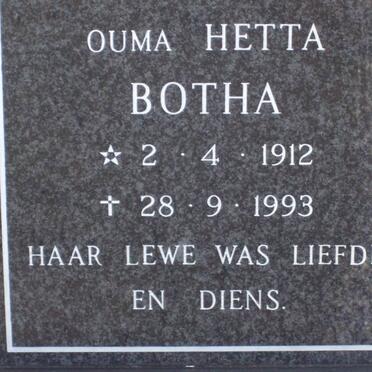BOTHA Hetta 1912-1993