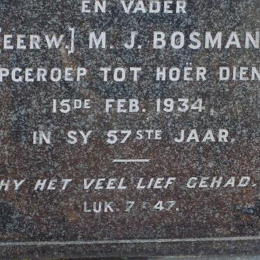 BOSMAN M.J. -1934 &amp; C.E. -1970