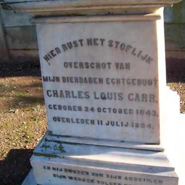 CARR Charles Louis 1843-1894 &amp; Isabella SMIT 1851-1912 :: CARR S.G. -1899
